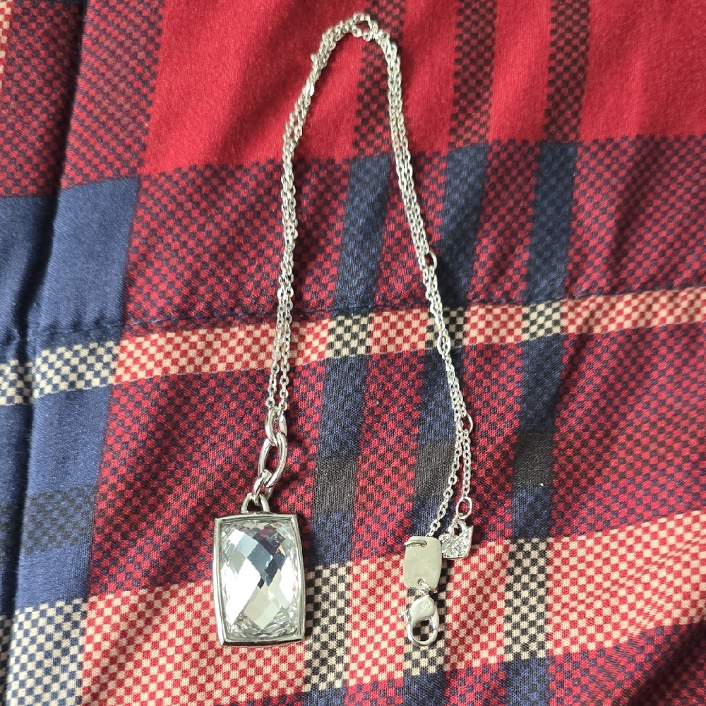 Swarovski Silver Chain Necklace with Clear Pendant
